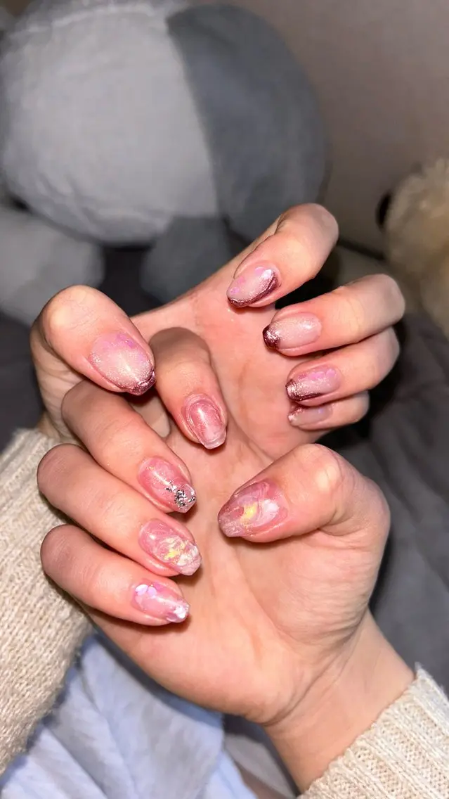 ネイル ニュアンスネイル 春ネイル ハンドネイル Lily Nailのネイルデザイン