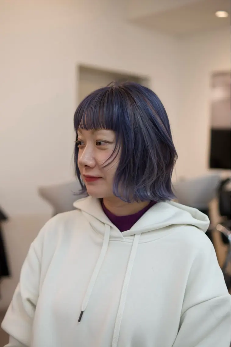 ミディアム カット ヘアカラー トリートメント ハッシュカット /レイヤー/大阪中津のヘアスタイル