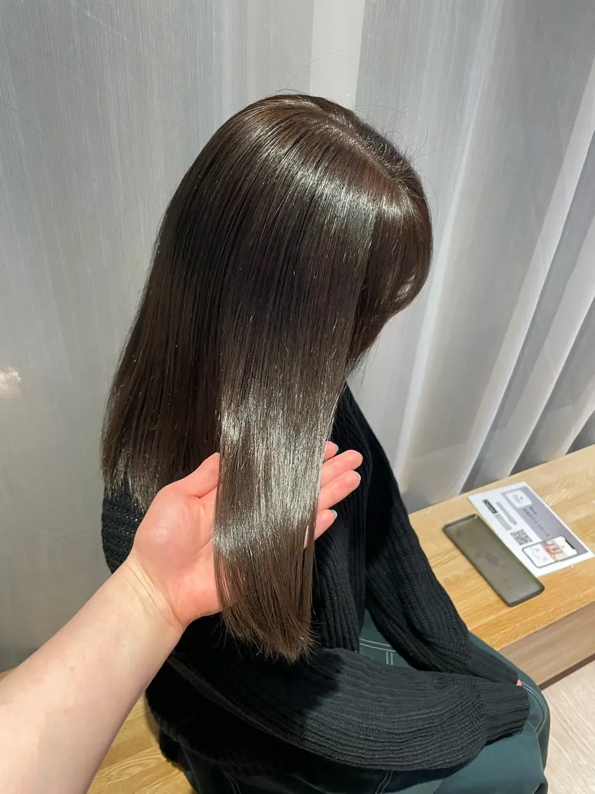 セミロング カラー ベージュカラー オリーブベージュ たなか こころ🎀のヘアスタイル