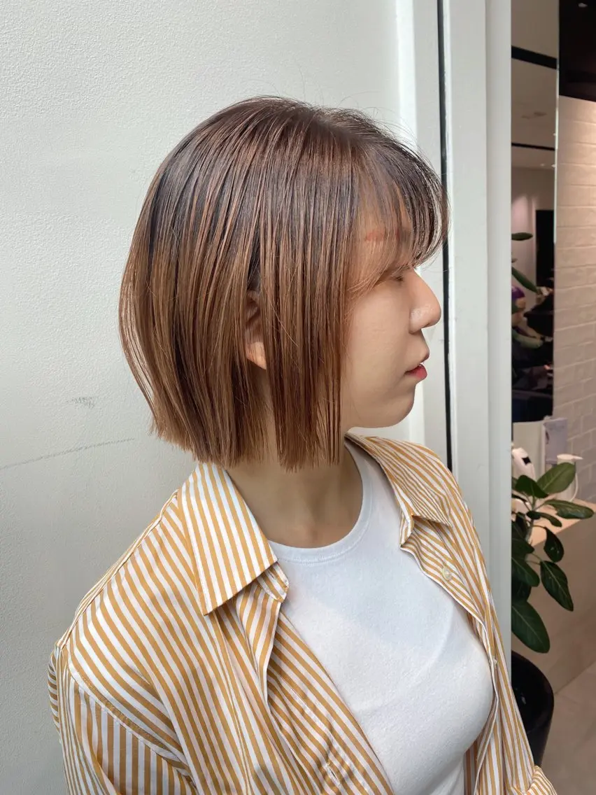 ミディアム ボブ 韓国風ヘア カット ヘッドスパ 銀座/韓国レイヤー/ 艶カラー🍓原田侑依のヘアスタイル