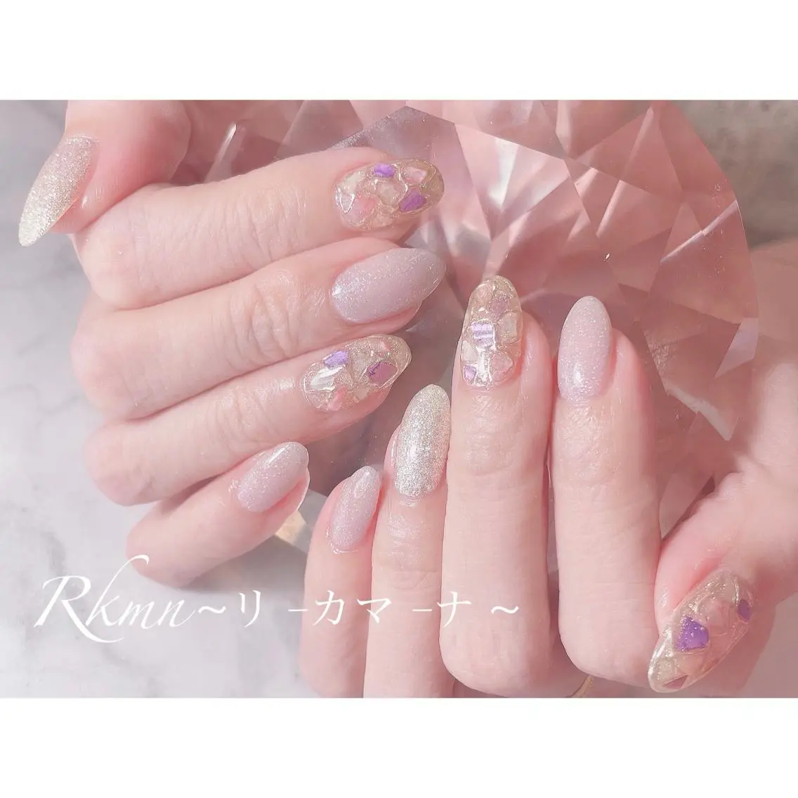 ネイル アートネイル フレンチネイル ジェルネイル グラデーション ラメ(グリッター) ハンドネイル フットネイル ハンドケア Rkmn ~リ-カマ-ナ~のネイルデザイン