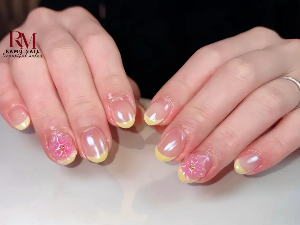 ネイル キラキラネイル マグネットネイル ミラーネイル ピンク 夏ネイル ハンドネイル RAMU Nail 恵比寿店のネイルデザイン