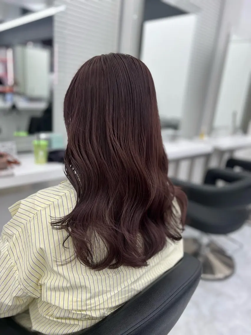 セミロング カラー カット ヘアカラー 💖似合わせカラー レイヤー💖縮毛矯正のヘアスタイル