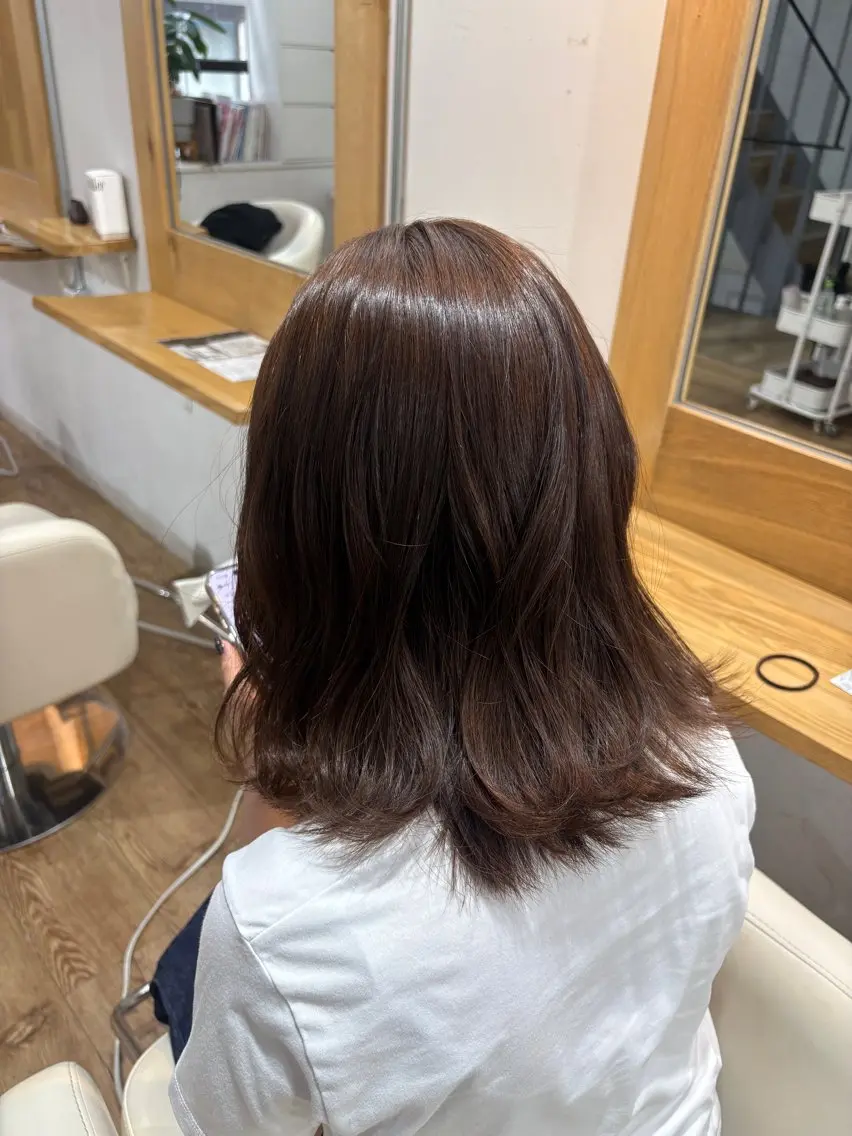 ミディアム カラー ブラウンカラー 京都駅/透明感カラー 🖤sakiのヘアスタイル