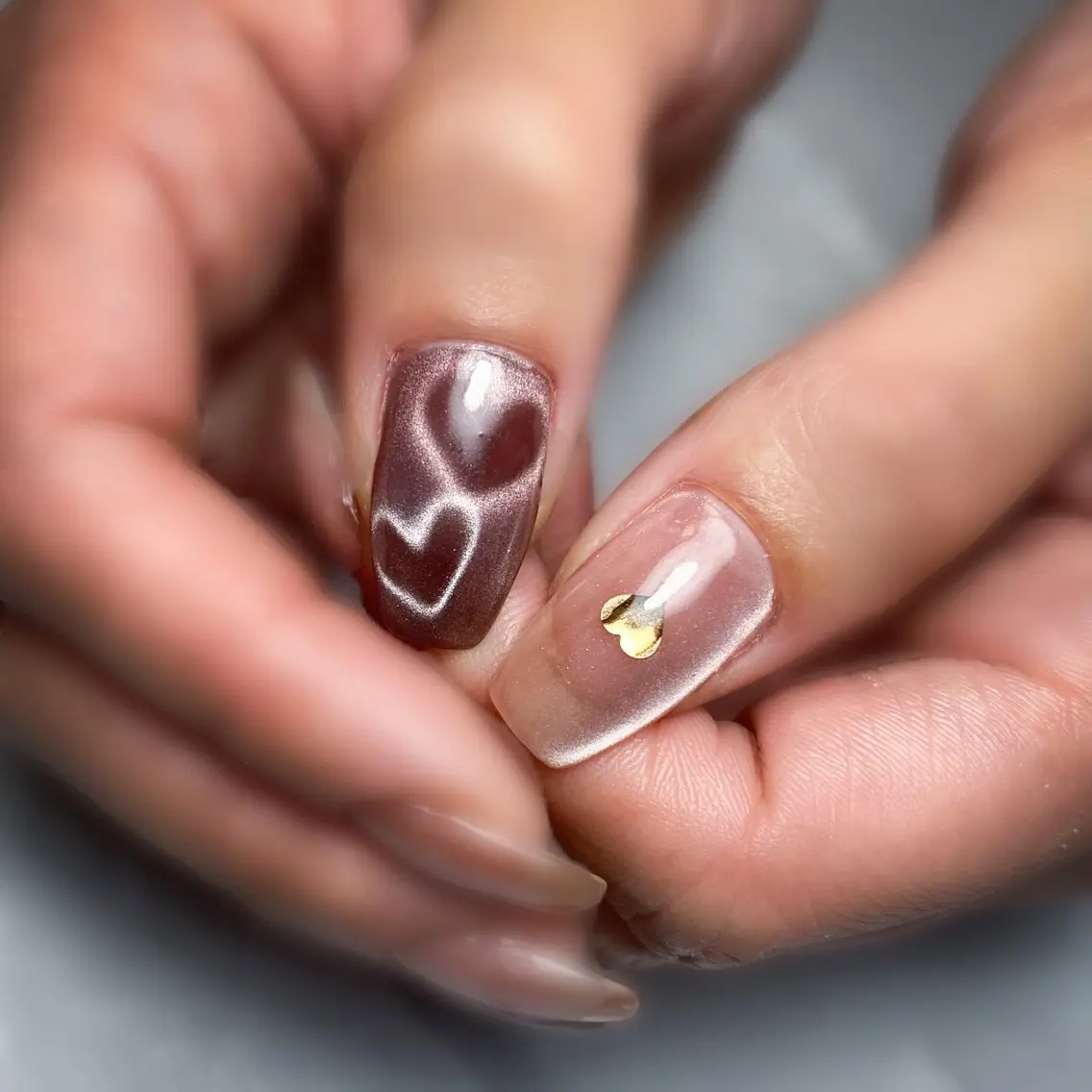 ネイル ハート ハンドネイル &.nail/ ニュアンス/持込み可のネイルデザイン