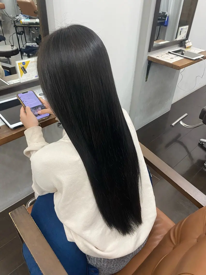 ロング カラー ヘアアレンジ 黒髪 透明感カラー 🍒ᩚ名駅/艶髪 縮毛矯正/あゆ🍒ᩚのヘアスタイル
