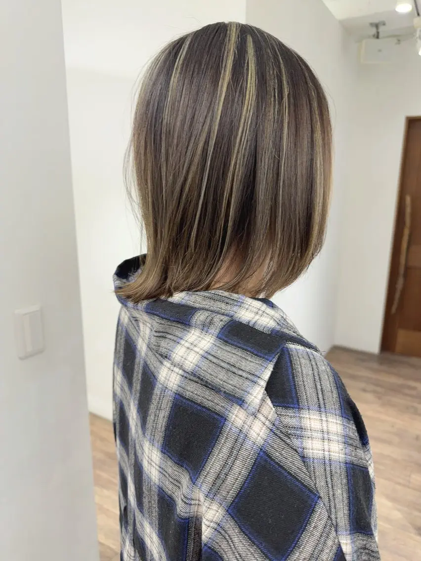 ミディアム カラー ヘアカラー トリートメント ハイライト⭐️上野 高広のヘアスタイル