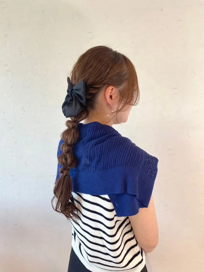 ヘアアレンジ 酸性ストレート/ブリ ーチなしWカラー河本のヘアスタイル