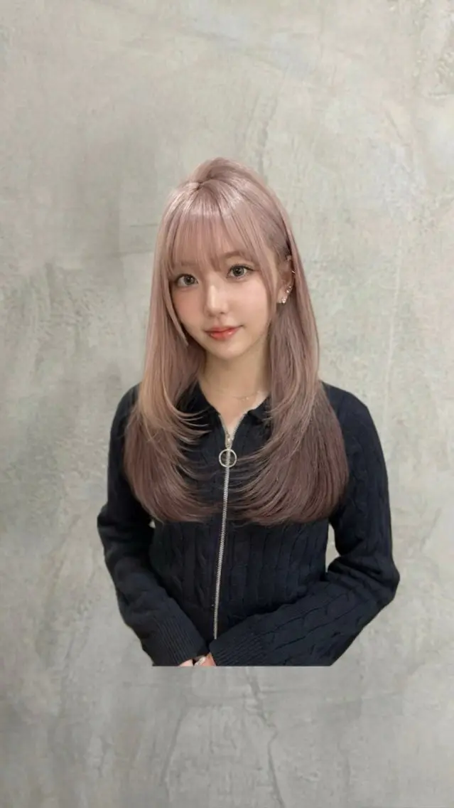 セミロング ピンクブラウン RIENS aura /konokaのヘアスタイル