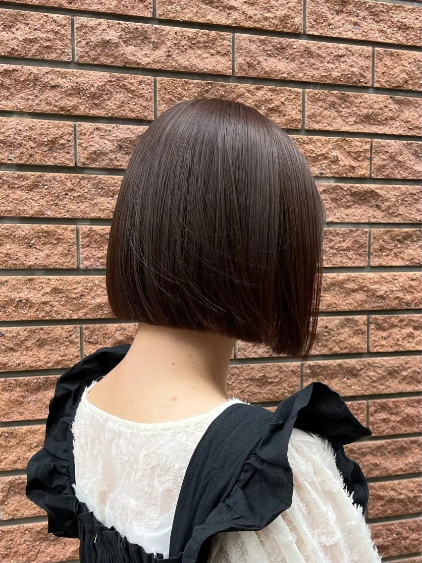 ショート カラー 切りっぱなしボブ ボブ 神戸ボブ✂️ ioe三宮/田 伸佳のヘアスタイル
