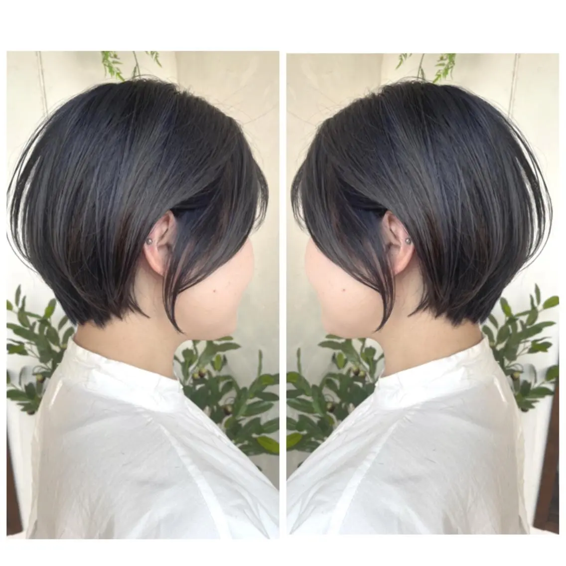 ショート カラー ショートボブ ハンサムショート 丸みショート デザインカラー ハイライトカラー ヘアカラー トリートメント 京都大人女性ショート 徒歩1分/秋山のヘアスタイル