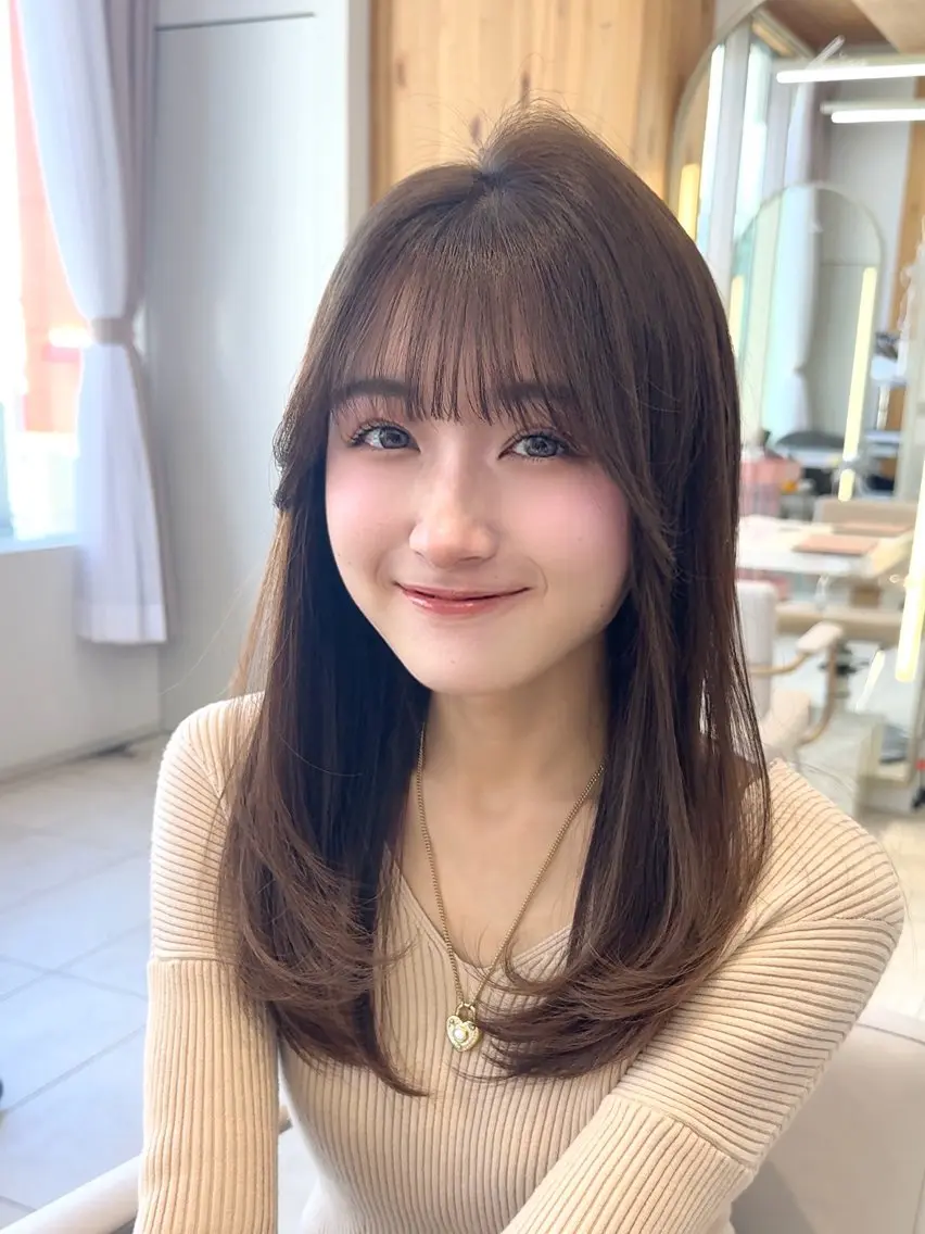 セミロング カット ヘアカラー トリートメント 韓国くびれレイヤー 🇰🇷はづきのヘアスタイル