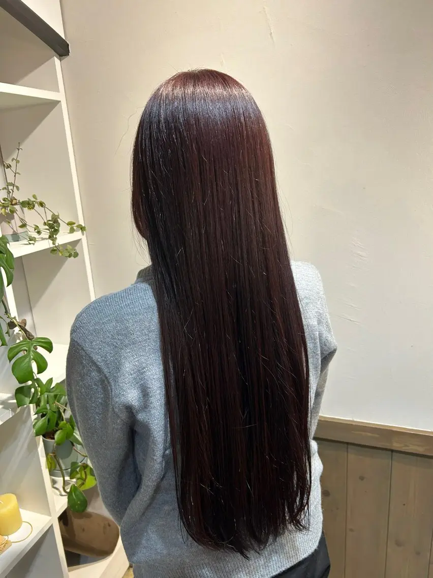ロング カラー ブラウンカラー ピンクカラー ピンクブラウン ヘアカラー トリートメント アレンジ/新宿 透明感カラー/ヤノのヘアスタイル