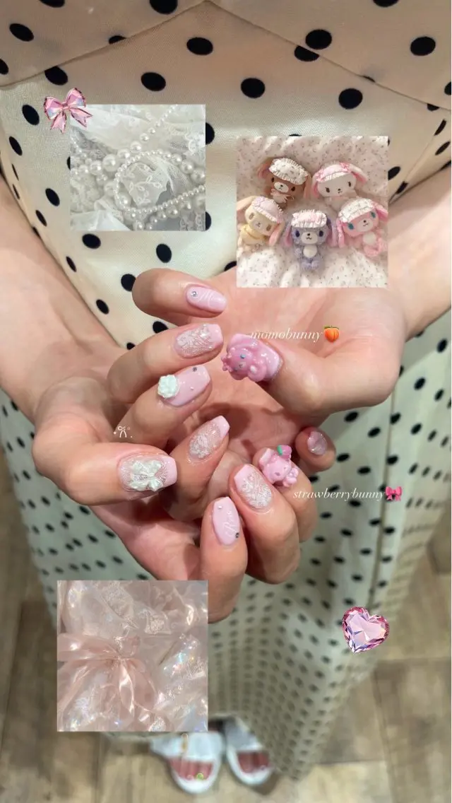 ネイル フレンチネイル レース ハンドネイル N°_shuri 【nail】のネイルデザイン