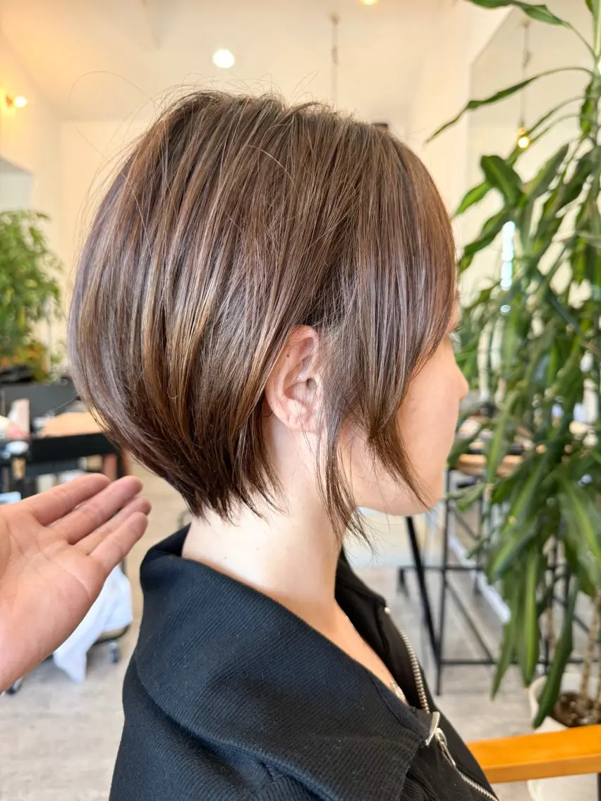 ショート くびれヘア カット ヘアカラー トリートメント 【透明感ナチュラル】 ゆうせいのヘアスタイル