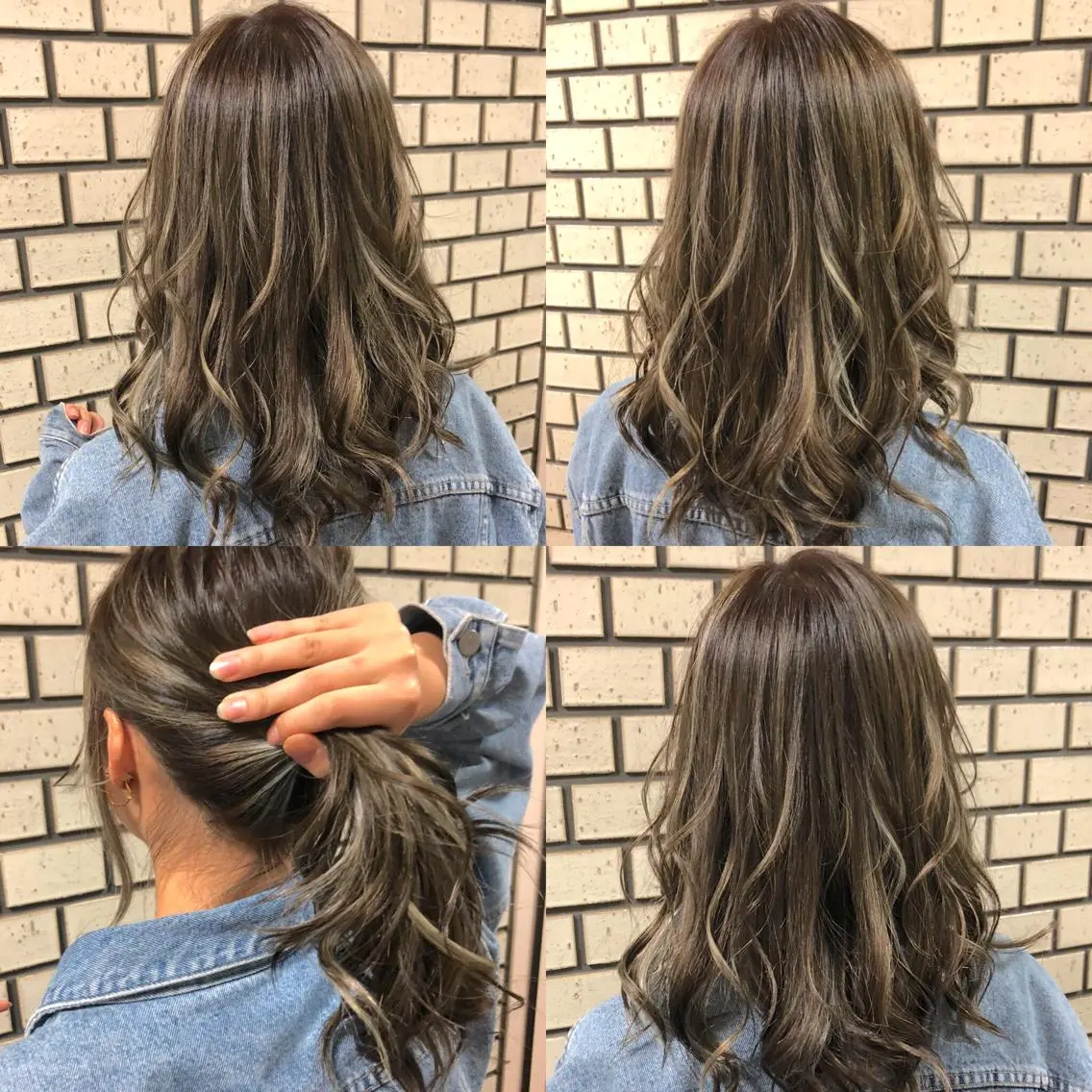 セミロング カラー ハイライトカラー ハイライト 奥山義進/大宮 /ダブルカラーのヘアスタイル