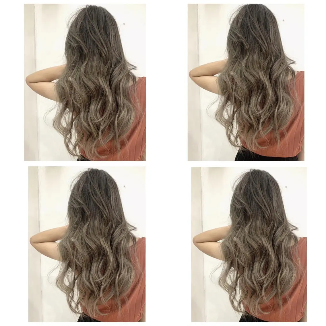 ロング カラー アッシュ バレイヤージュ ブリーチ デザインカラー グレージュ カット ヘアカラー 京都大人女性ショート 徒歩1分/秋山のヘアスタイル