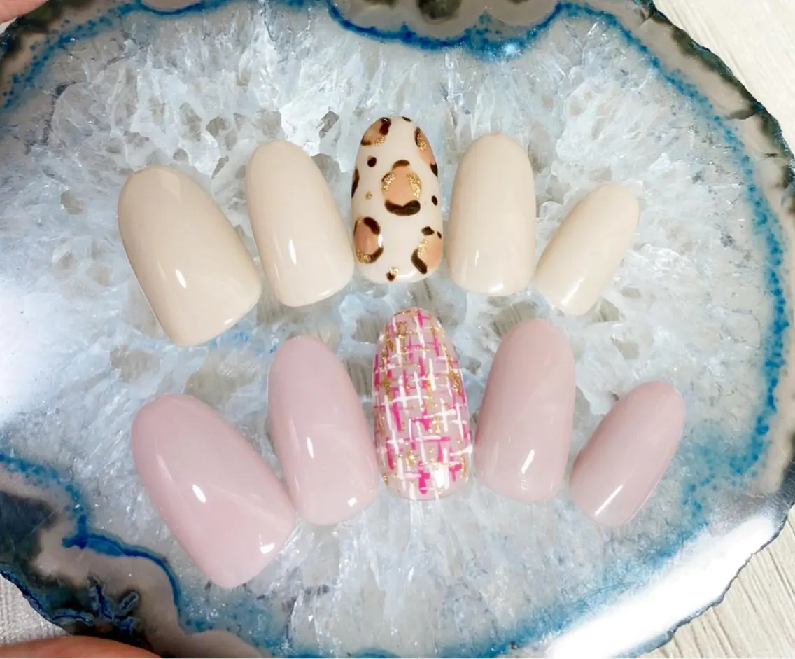 ネイル アニマル柄 ツイードネイル ハンドネイル Nail Salon Ｄream Mamのネイルデザイン