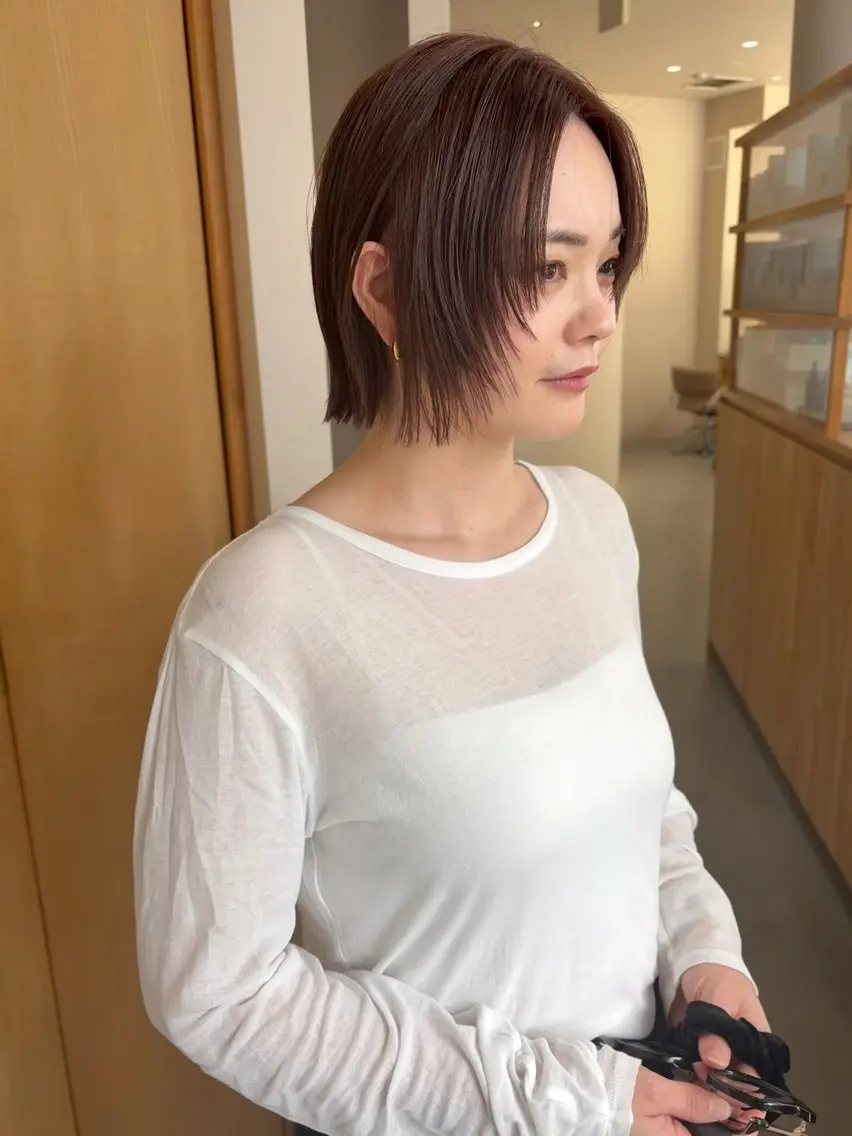 ショート ボブレイヤー ボブ 顔まわりレイヤー レイヤーカット 平尾ブリーチ&ダブ ルカラー✨Tommyのヘアスタイル