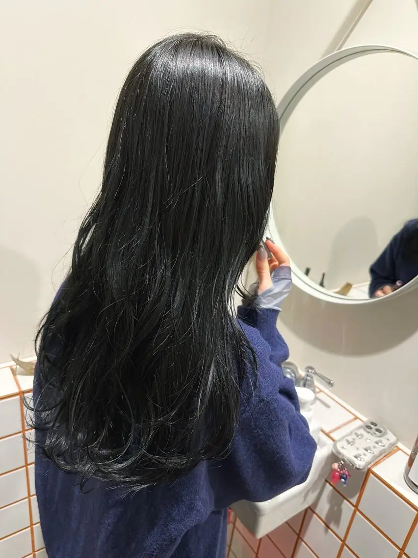 ロング カラー ヘアアレンジ カット ヘアカラー トリートメント hibiki/セット /透明感カラーのヘアスタイル