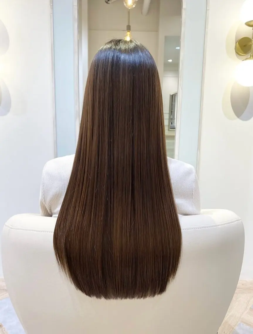 ロング 縮毛矯正 The Ect 江坂Kurumiのヘアスタイル