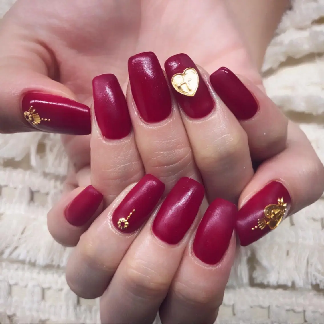 ネイル マットネイル 赤色 ハンドネイル MAYME TAMAKIのネイルデザイン