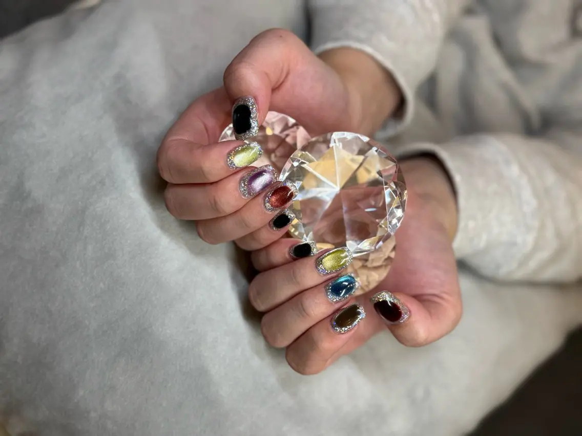 ネイル 長さ出し ジェルネイル マグネットネイル メンズネイル ネイルチップ ハンドネイル MIMnail メンズネイリストのネイルデザイン