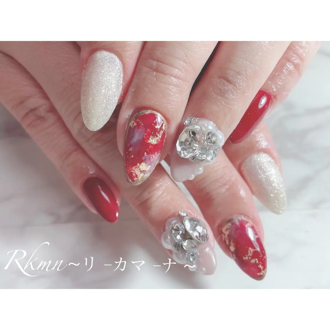ネイル アートネイル ボルドー フレンチネイル ジェルネイル グラデーション ハンドネイル フットネイル ハンドケア Rkmn ~リ-カマ-ナ~のネイルデザイン