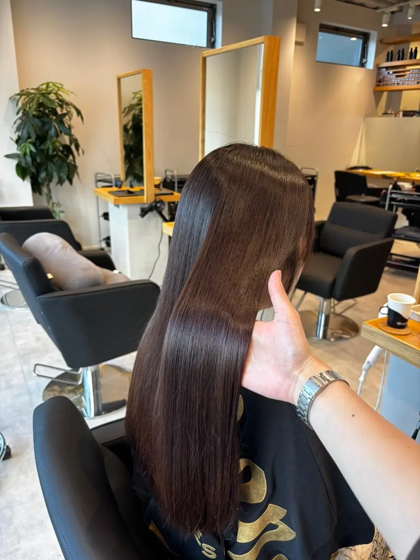 カラー 透明感カラー オレンジ ヘアカラー トリートメント 藤沢|艶カラー・ 酸性縮毛🫧ももかのヘアスタイル