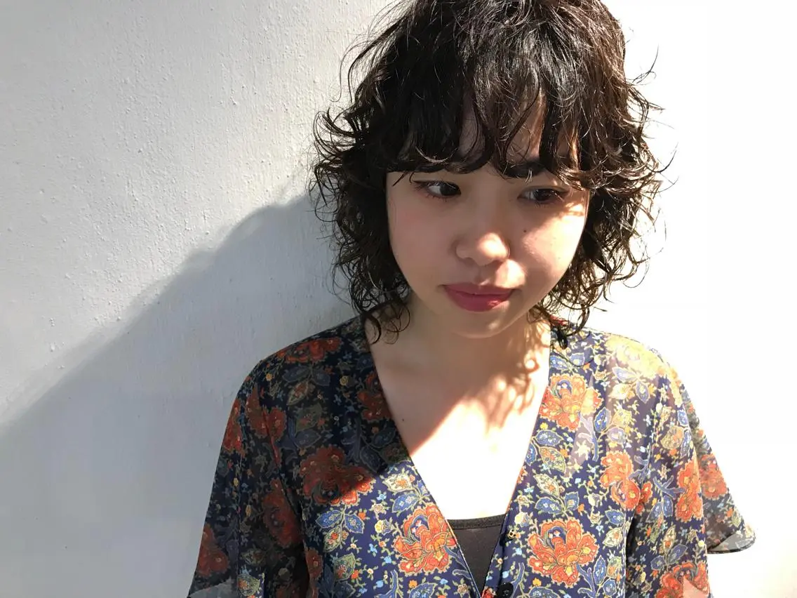 ミディアム パーマ カット パーマ トリートメント 坂本 裕介のヘアスタイル