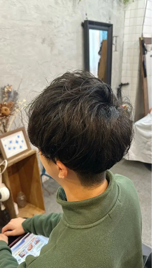ショート パーマ メンズ メンズパーマ カット パーマ 元住吉プランツヘアー ☘️丸山☘️のヘアスタイル