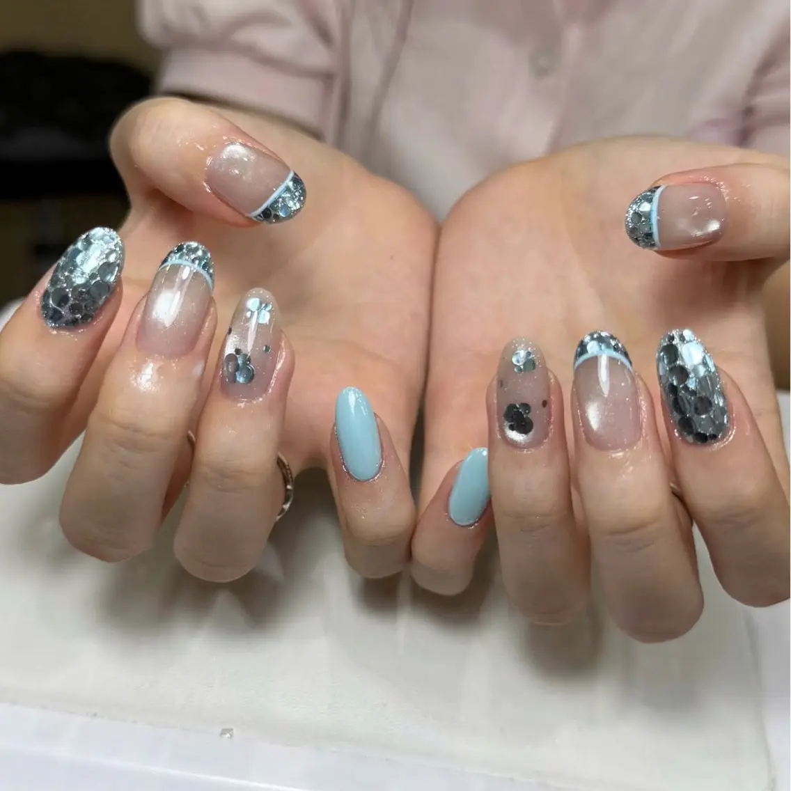 ネイル チークネイル ドット フレンチネイル グラデーション 韓国ネイル Minette nailrinrinのネイルデザイン