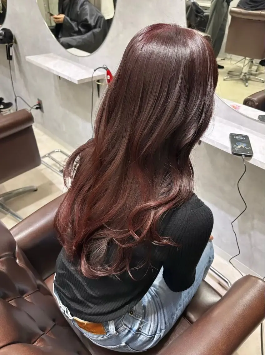 セミロング カラー ブリーチ ダブルカラー レッドカラー 池袋/カラー特化🎨 ロング料金なし🩵のヘアスタイル