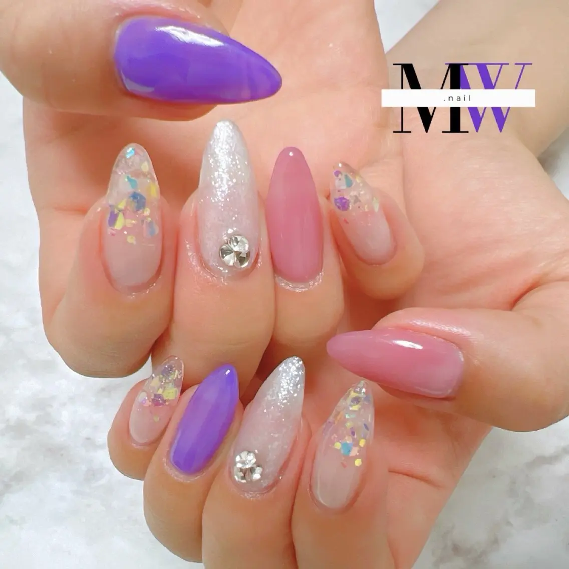 ネイル ラメ(グリッター) ハンドネイル MW .nailのネイルデザイン