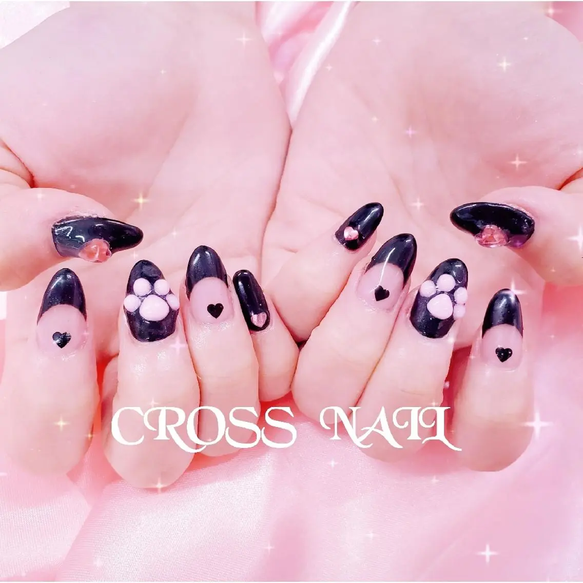 ネイル 長さ出し 氷ネイル・うるうるネイル 韓国ネイル ネイルチップ CROSS クロス のネイルデザイン