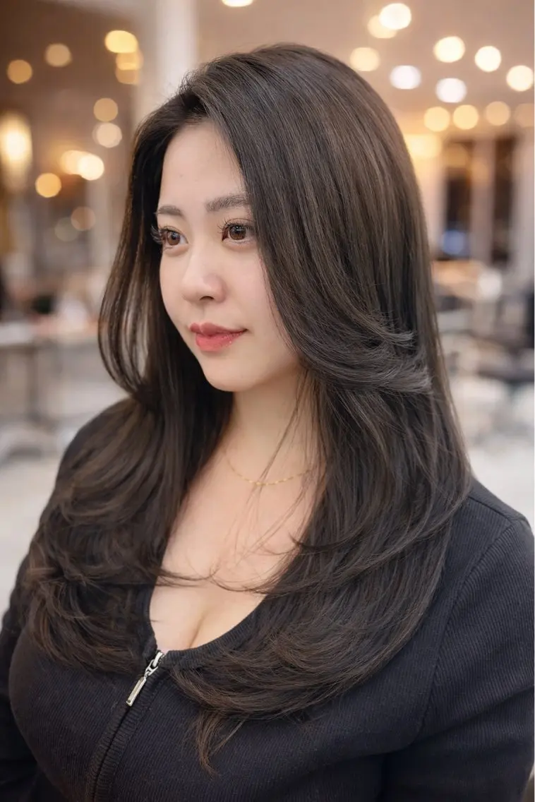 セミロング カット ヘアカラー wil西宮レイヤー 西村徹のヘアスタイル