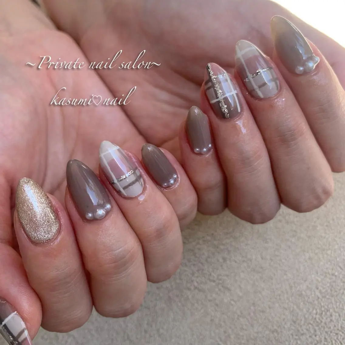 ネイル アートネイル ラメ(グリッター) マグネットネイル ミラーネイル ニュアンスネイル KASUMI♡ Nailのネイルデザイン