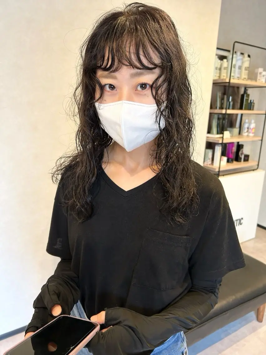 ミディアム パーマ ミディアムパーマ くせ毛 カット パーマ ご予約はインスタ のみ🌿@n7g10のヘアスタイル
