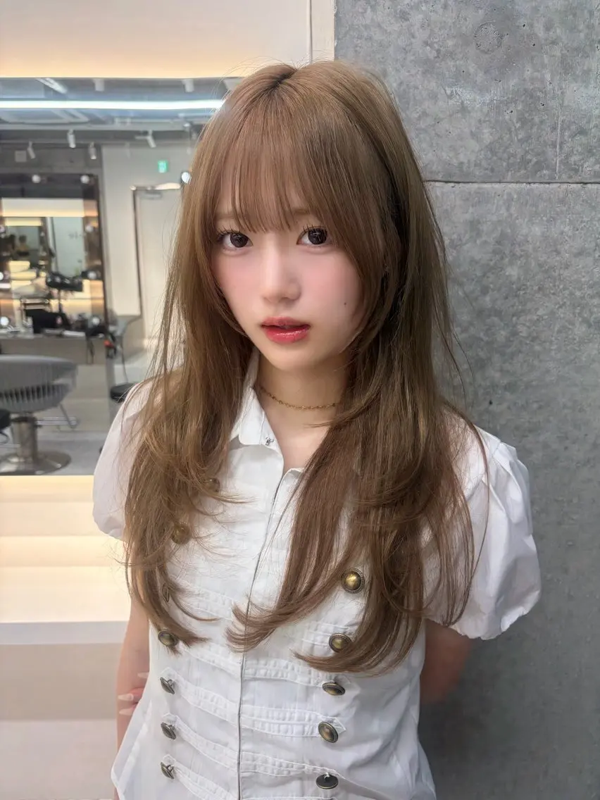 ロング 韓国風ヘア レイヤーカット 小顔カット ワンホンヘア カット ヘアカラー あ い か 🎀 レイヤーカットのその他イメージ
