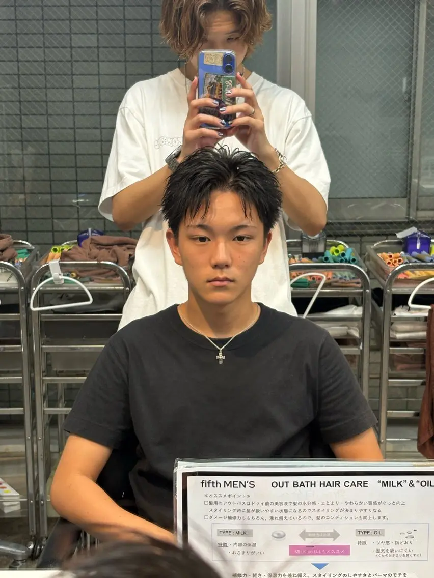 ショート パーマ メンズ カット パーマ トリートメント メンズパーマ特化 fifth 平居俊太のヘアスタイル