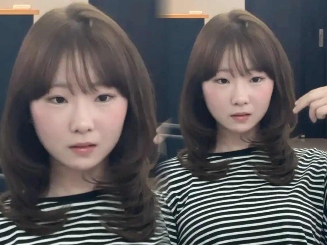 セミロング ボブ 髪質改善 外ハネヘア 縮毛矯正 トリートメント カット ヘアカラー トリートメント 顔まわりレイヤー/諒 オリーブカラー/天神のヘアスタイル