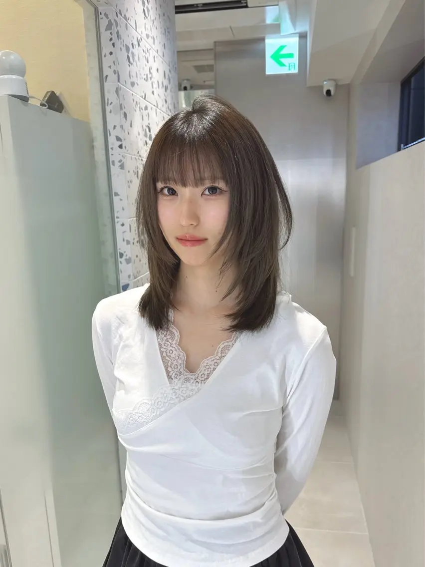 ミディアム カラー カット トリートメント 矢野 晃平のヘアスタイル