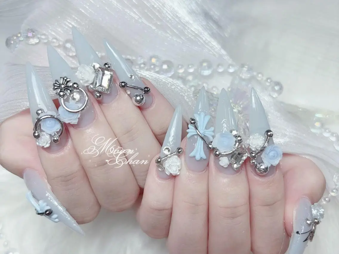 ネイル チークネイル 長さ出し キラキラネイル 韓国ネイル ロングネイル ハンドネイル ハンドケア KTNail 🎀 長さ出し専門店のネイルデザイン