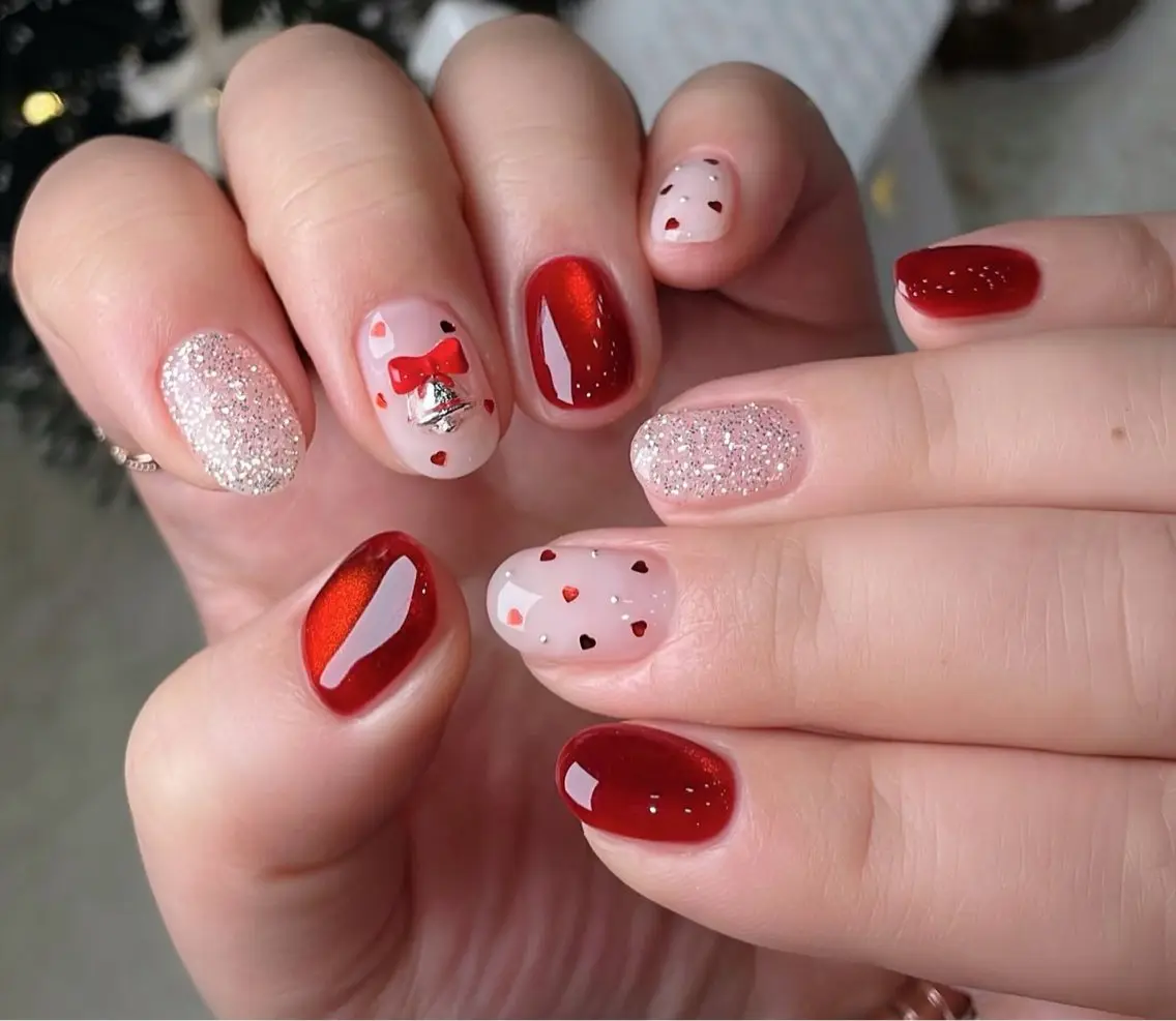 ネイル ハンドネイル 🎀PG🩵 ネイルサロンのネイルデザイン