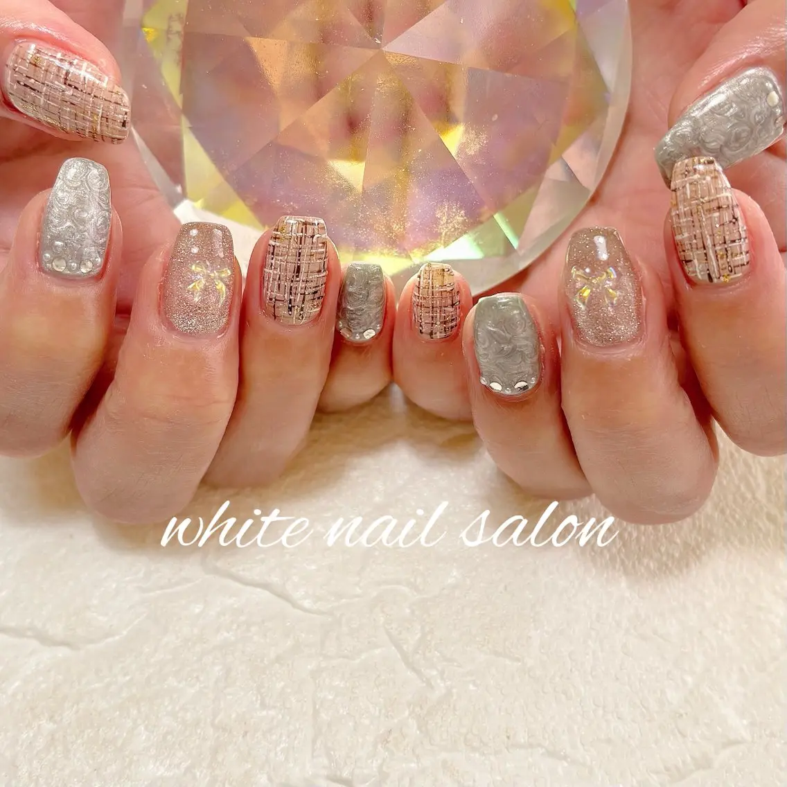 ネイル フットネイル ラメ(グリッター) ハンドネイル white nail salonのネイルデザイン