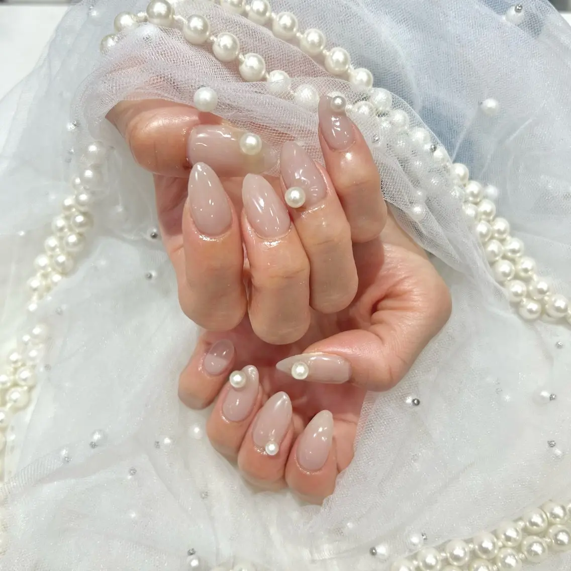 🔰口コミ記入必須【jr】HAND⭐️オフなし⭐️カラーグラデーション(ナチュラルカラー)クリアベースの写真