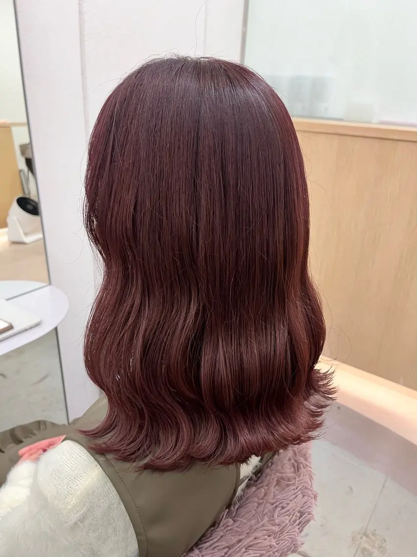セミロング カラー レッドカラー 暖色カラー/ ヘアセット🌛櫻井舞のヘアスタイル