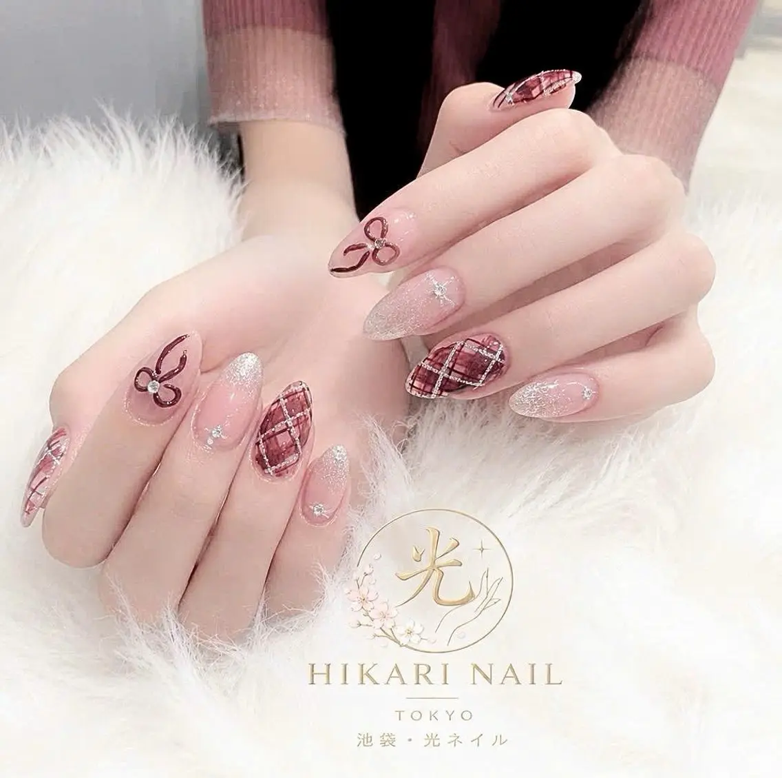 ネイル チークネイル 長さ出し フレンチネイル ガーリー ハロウィン ハンドネイル HikariNail Ikebukuroのネイルデザイン