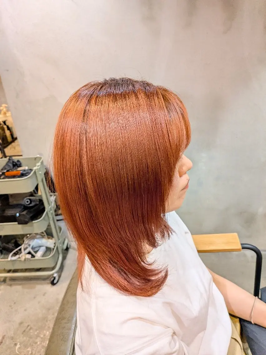 カラー オレンジ 星野 美由/メンズカットのヘアスタイル