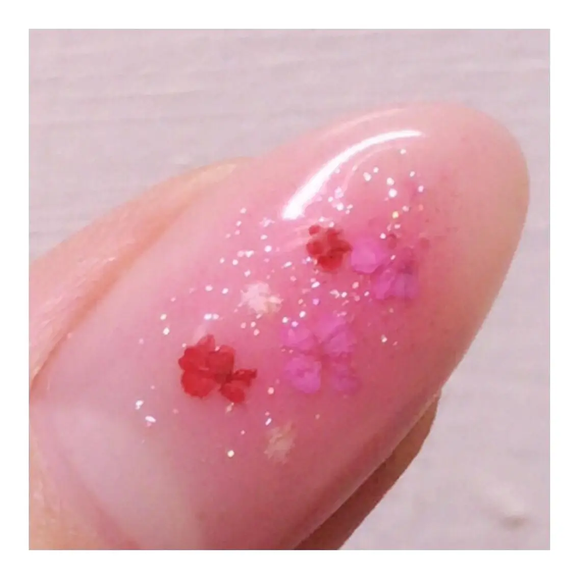 ネイル チークネイル ラメ(グリッター) ピンク 玉造、森ノ宮 fran2 nailのネイルデザイン